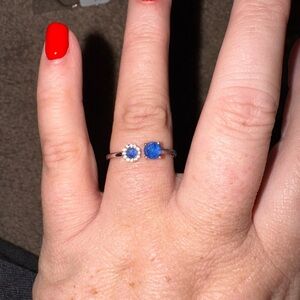 Dazzling Blue Gemstone Women's Ring